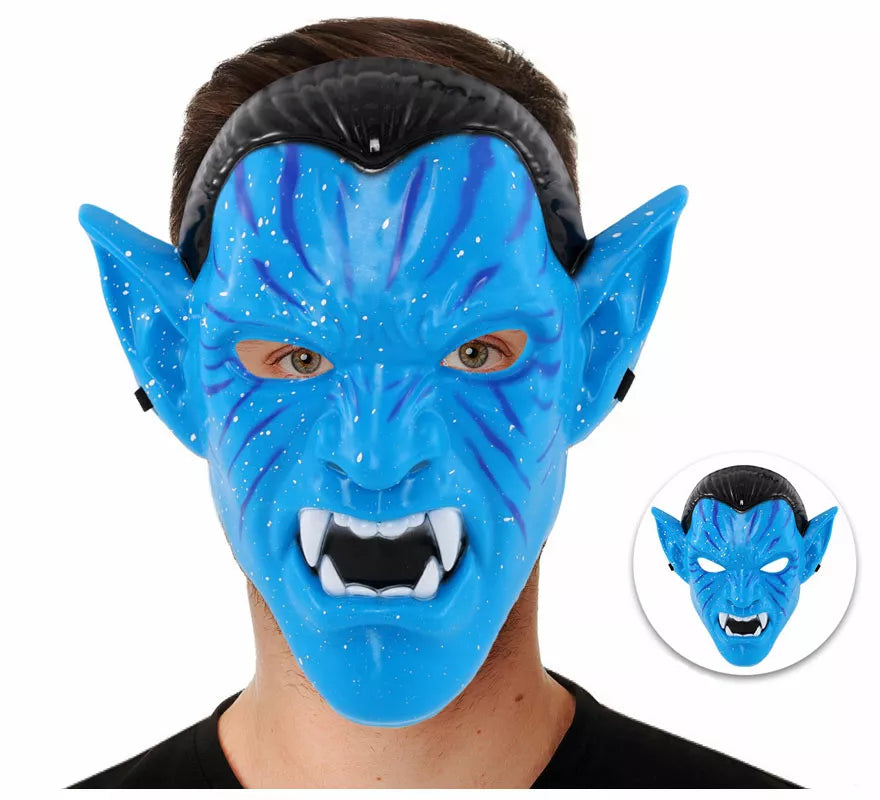 Translation missing: en.Máscara de Guerrero Tribal azul para hombre