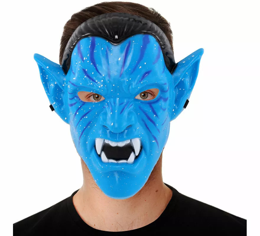 Máscara de Guerrero Tribal azul para hombre