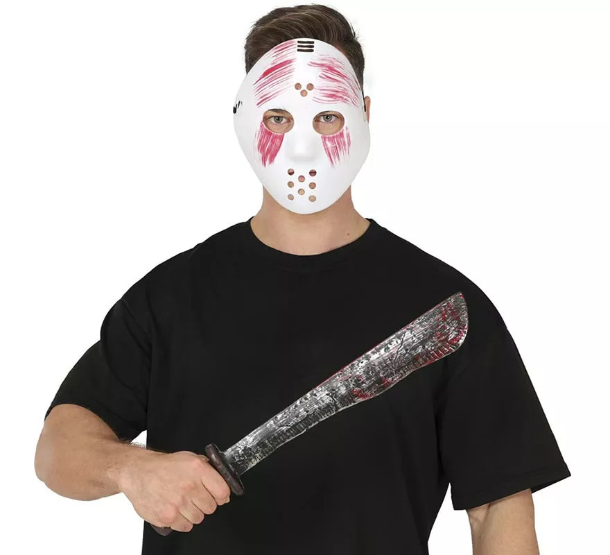 Máscara de Hockey Sangriento con Machete