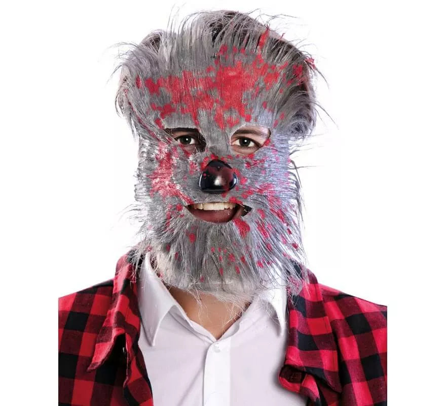 Máscara de Hombre Lobo Gris