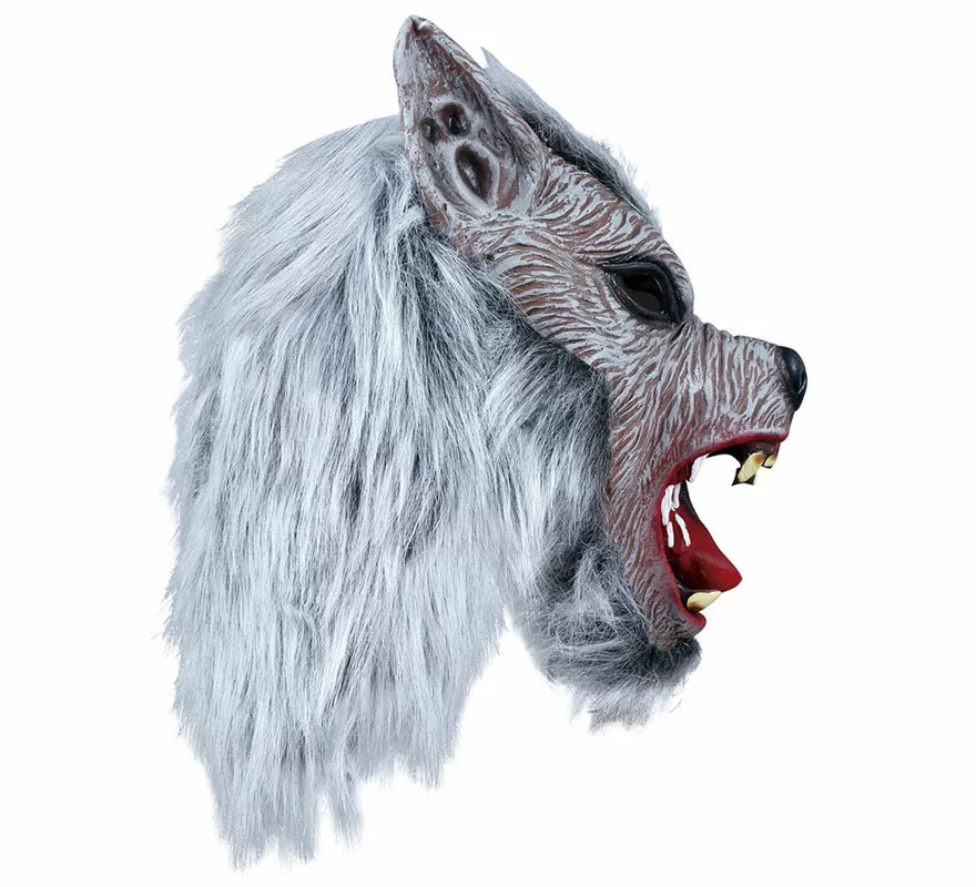 Máscara de Lobo Feroz con Pelo de Látex