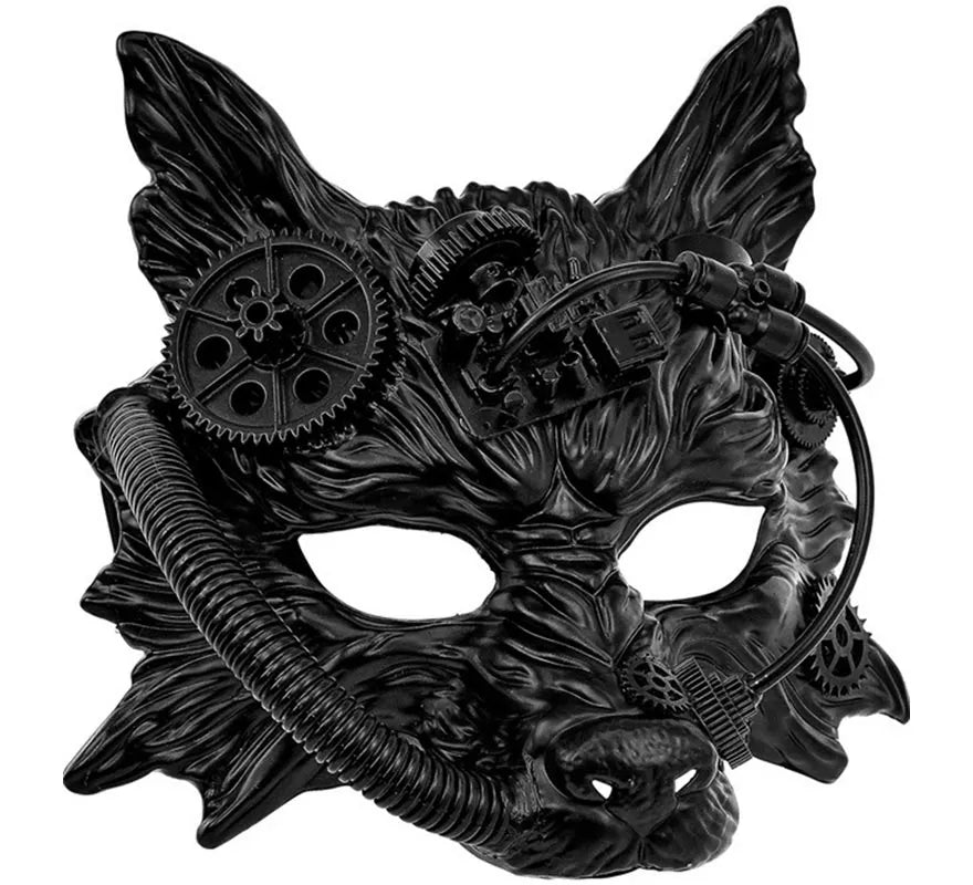 Translation missing: en.Máscara de Lobo Steampunk negro