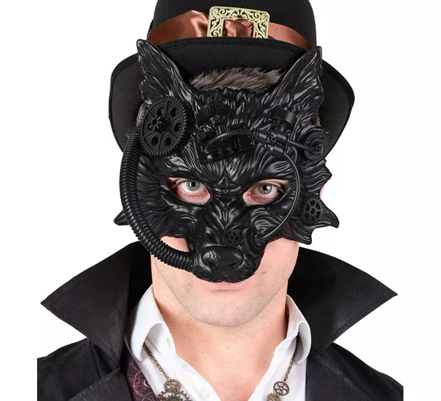 Translation missing: en.Máscara de Lobo Steampunk negro