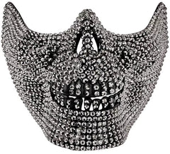 Half Face Skull Mask with Rhinestones