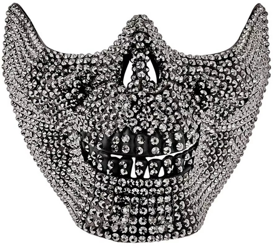 Translation missing: en.Máscara de Media Cara de Calavera con Strass