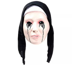 Nun Mask Crying Blood black latex