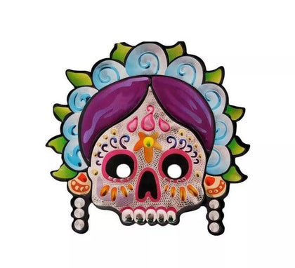 Máscara de Mujer Día de los Muertos Metálica