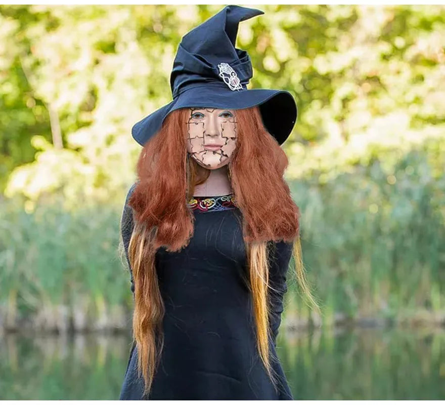 Máscara de Mujer Piezas de Puzzle con Pelo