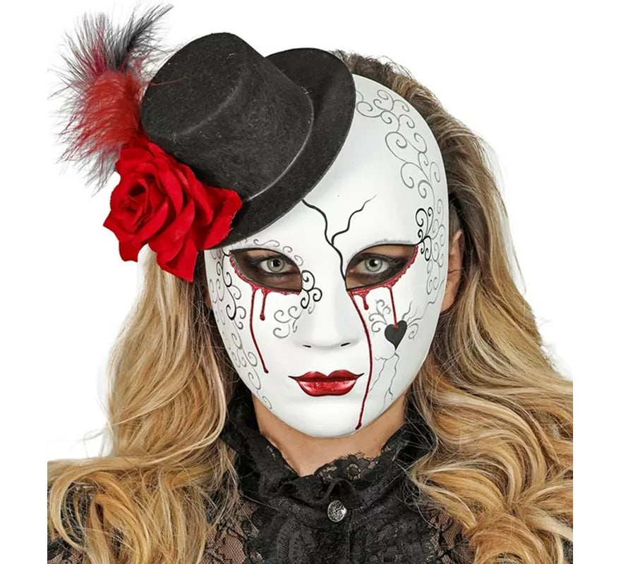 Translation missing: en.Máscara de Mujer Sangrante con Sombrero Comedia del Arte