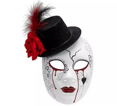 Bleeding Woman Mask with Hat Commedia dell'Arte