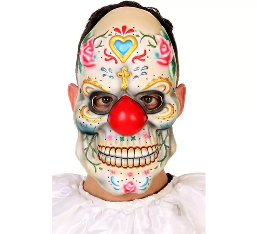 Máscara de Payaso del Día de los Muertos para adultos