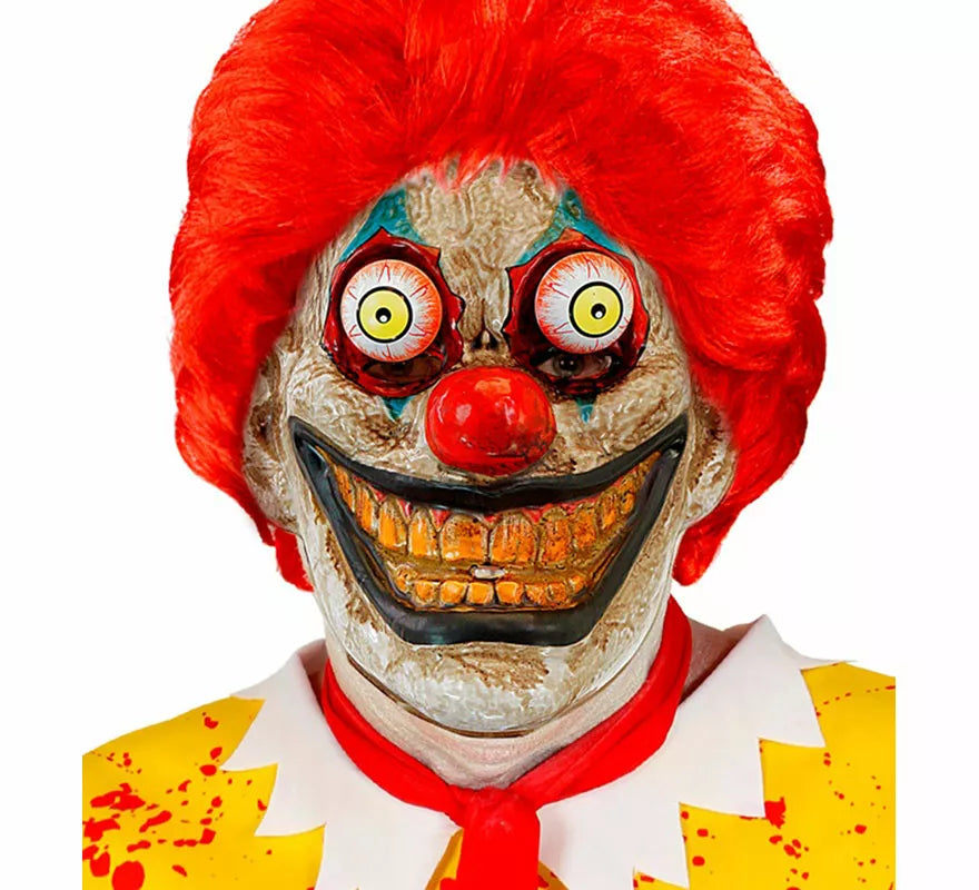 Máscara de Payaso Siniestro con Ojos Saltones