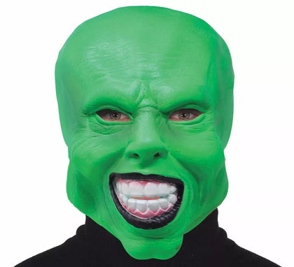 Máscara de Personaje Verde Alocado de Látex