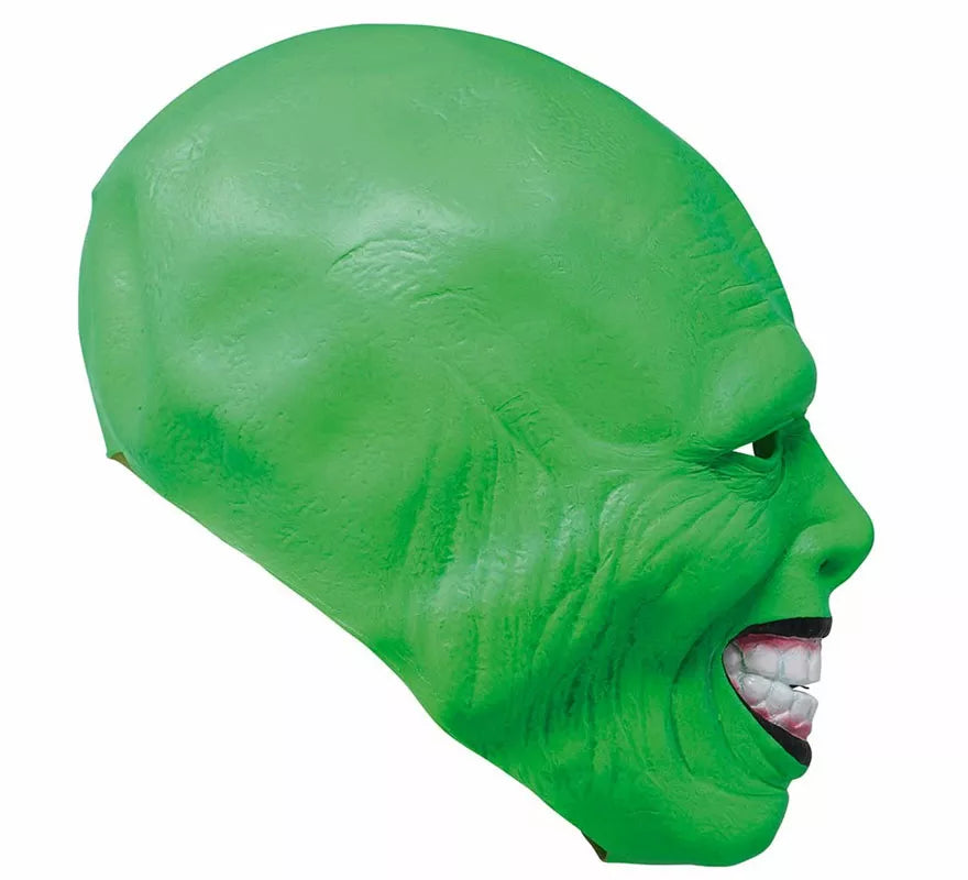 Máscara de Personaje Verde Alocado de Látex