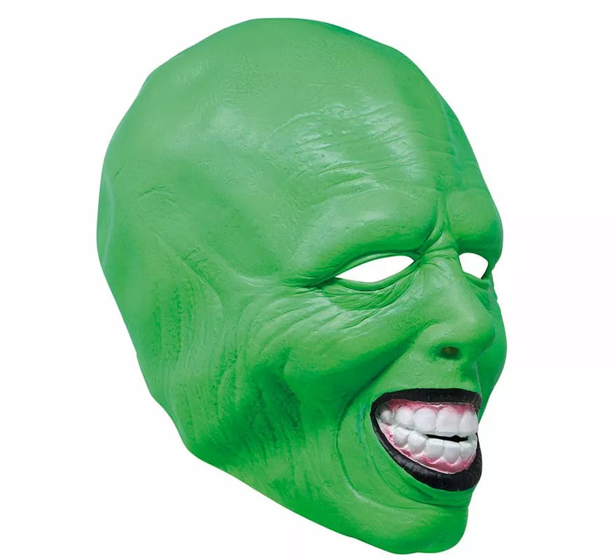 Máscara de Personaje Verde Alocado de Látex