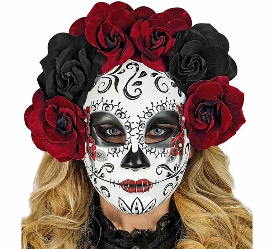 Translation missing: en.Máscara Día de Los Muertos con Rosas