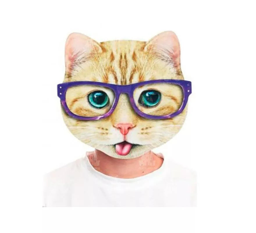 Translation missing: en.Máscara Gato gafas azules estampado