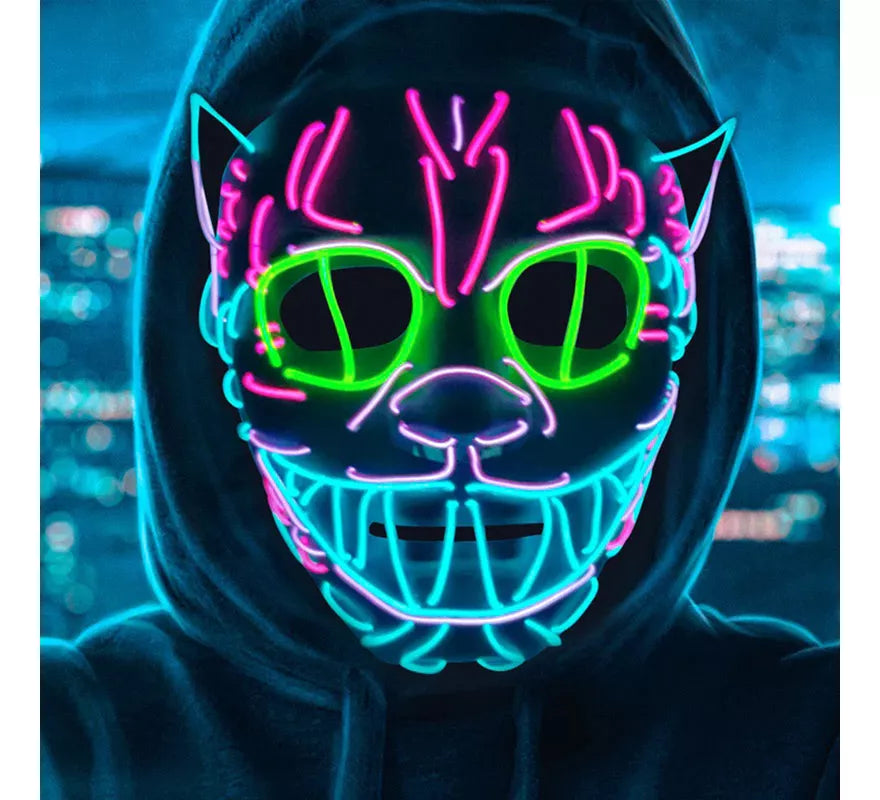 Máscara LED de Gato Neón