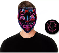 Maschera LED Sinister fucsia con luce in plastica