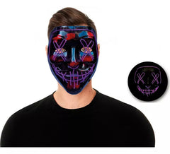 Purple LED Sinister Mask with Plastic Light