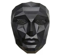 Black mask of the villain from Squid Game