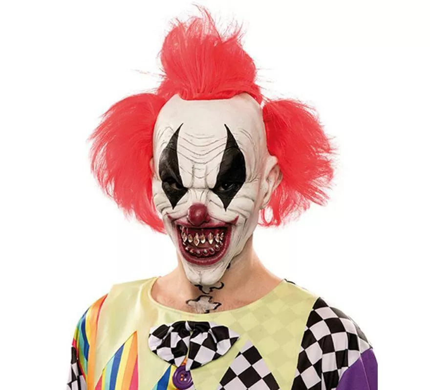 Máscara Payaso Diabólico con Mechones