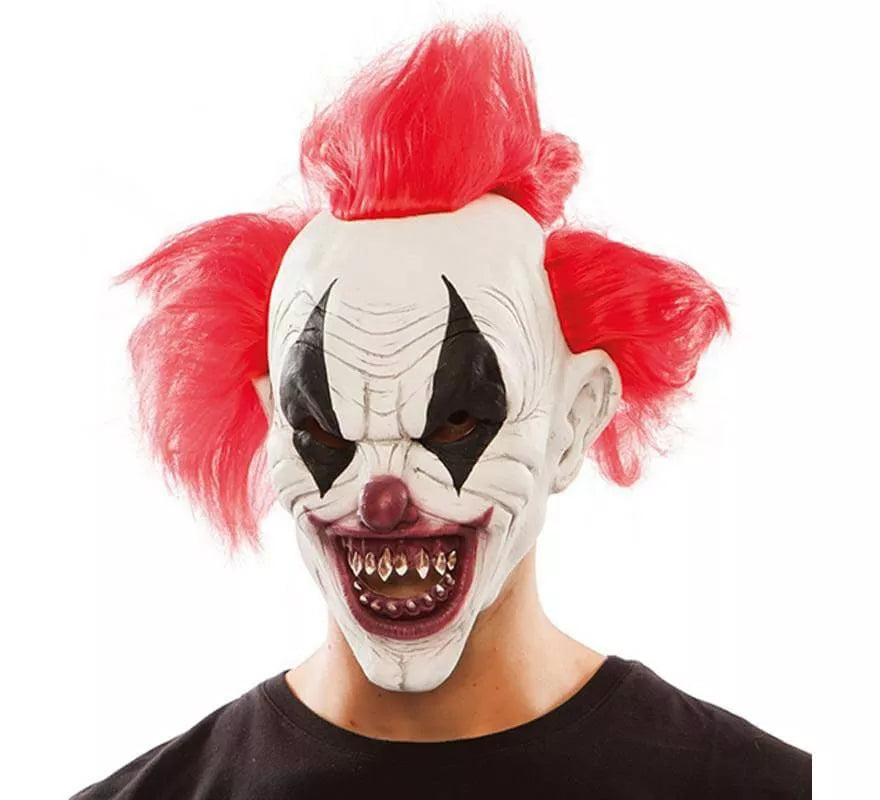Máscara Payaso Diabólico con Mechones