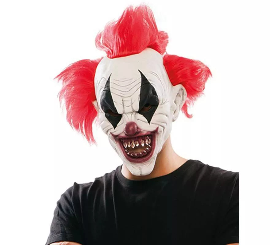 Máscara Payaso Diabólico con Mechones