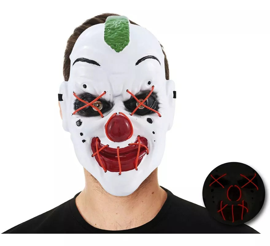 Translation missing: en.Máscara Payaso Mohicano con Tubo de Luz