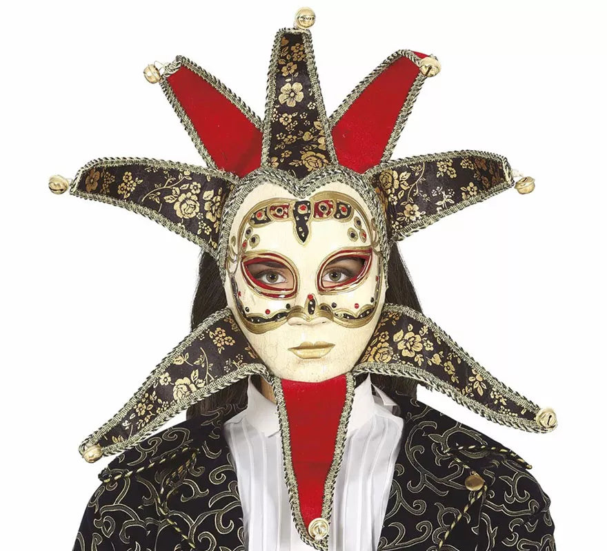 Máscara Veneciana Roja de Mujer