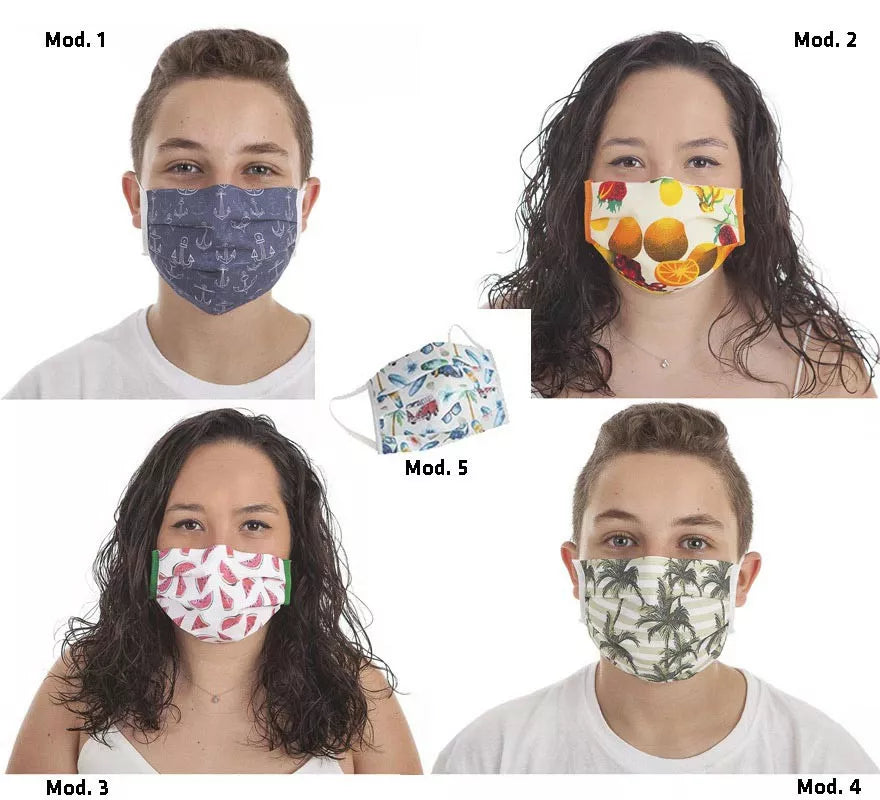 Translation missing: en.Mascarilla Higiénica estampados de verano 3 Filtros en diferentes modelos