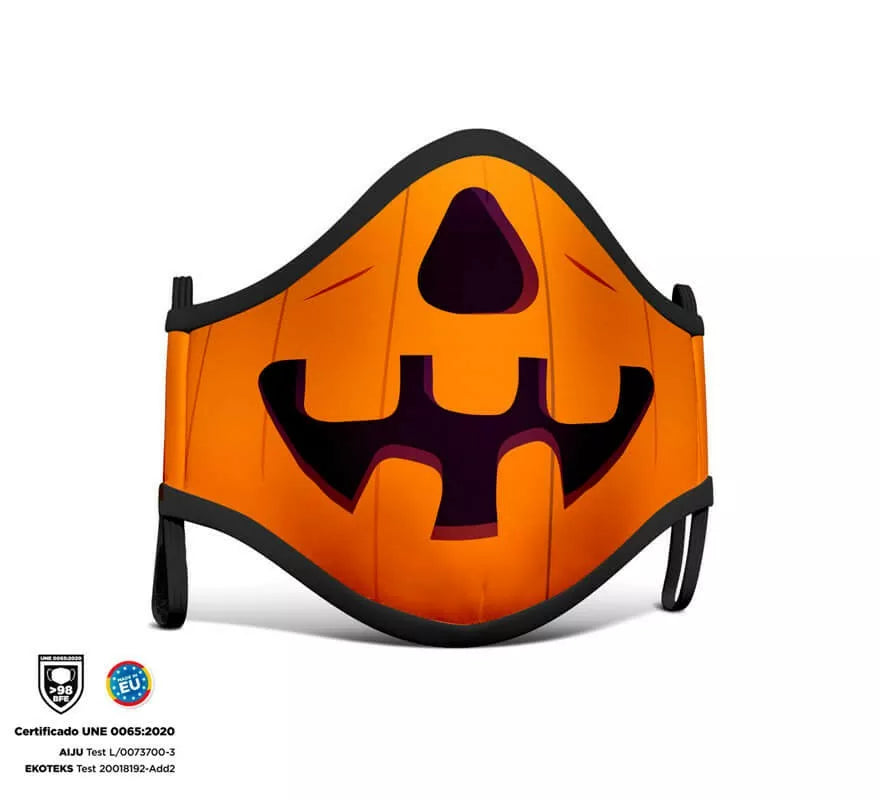 Mascarilla Higiénica Halloween Calabaza Infantil
