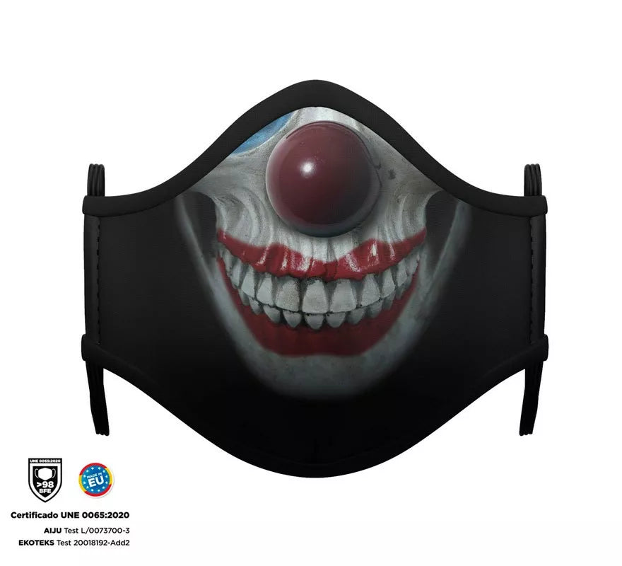 Mascarilla Higiénica Halloween Esqueleto Clown Infantil