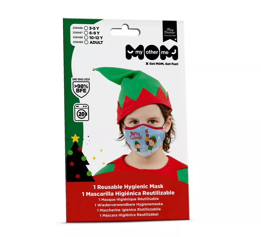 Translation missing: en.Mascarilla higiénica infantil Elfos Navidad