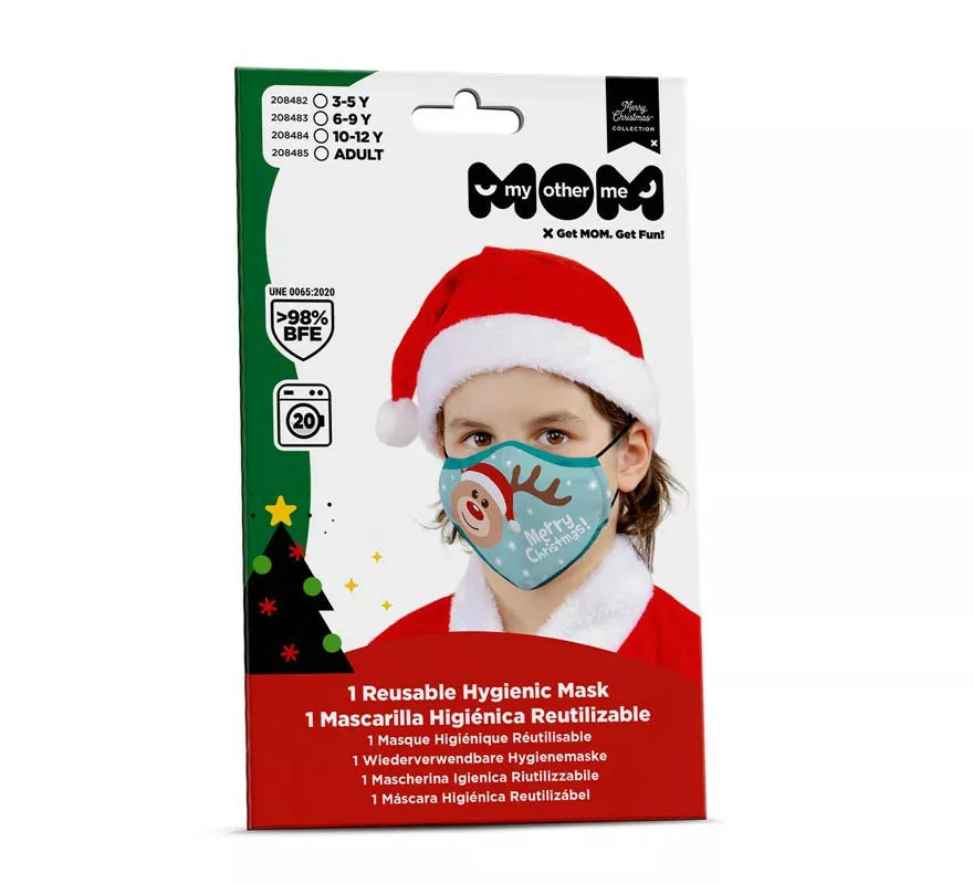 Mascarilla higiénica infantil Reno Navidad