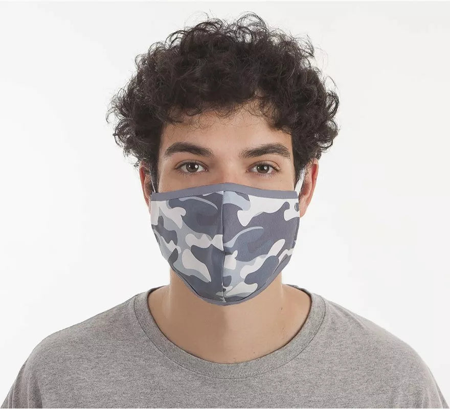 Translation missing: en.Mascarilla Higiénica Protectora Camuflaje gris 3 filtros