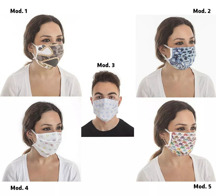 Translation missing: en.Mascarilla Higiénica Protectora estampada 3 filtros en diferentes modelos