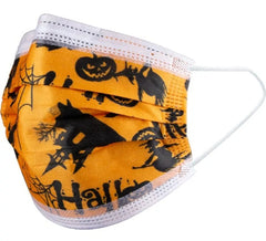 Children's Orange Halloween Triple Layer Hygienic Mask