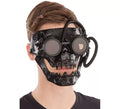 Mascarilla Negra Steampunk con tubos