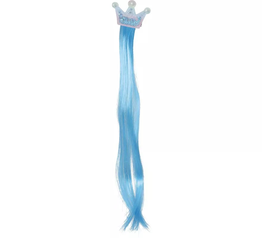 Mechón azul con Corona de 35 cm