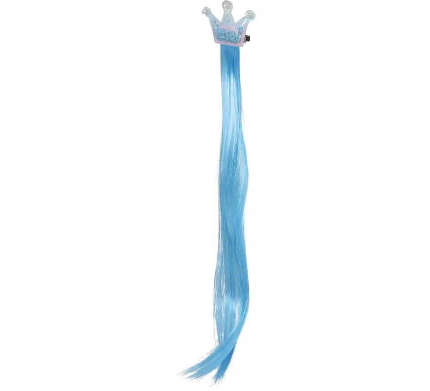 Mechón azul con Corona de 35 cm