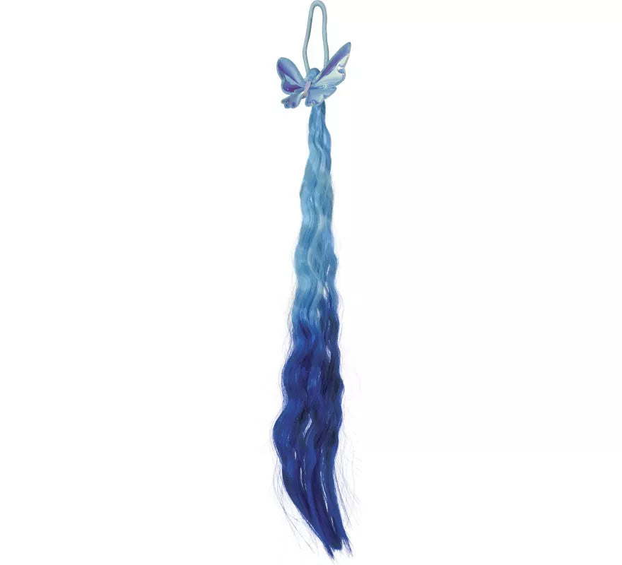 Mechón azul con Mariposa de 35 cm