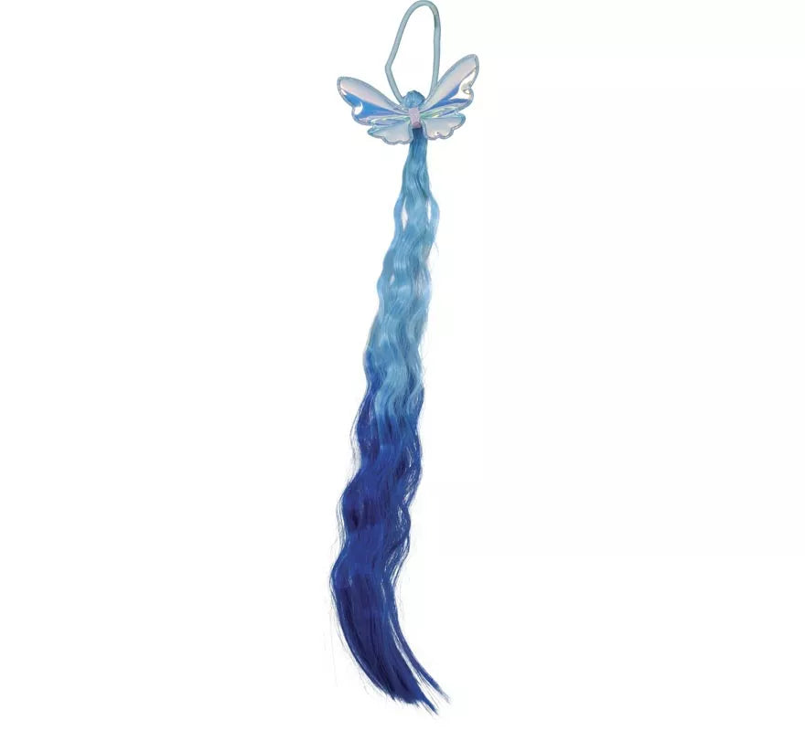 Mechón azul con Mariposa de 35 cm