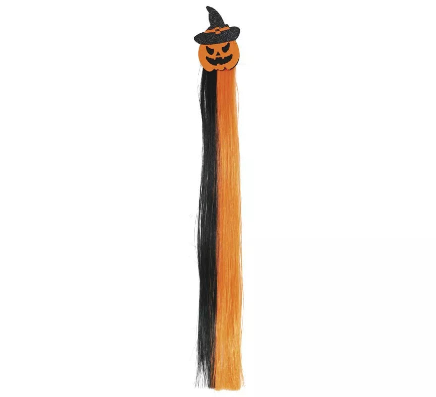 Mechón Calabaza naranja y negro 40 cm