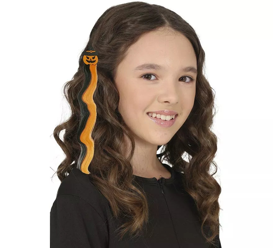Mechón Calabaza naranja y negro 40 cm