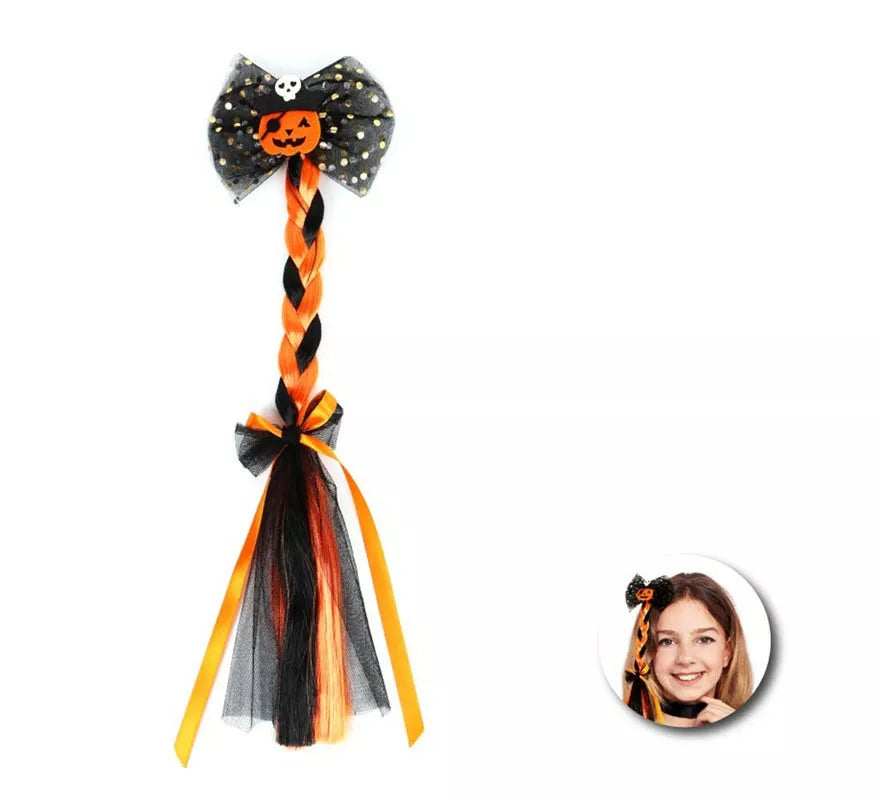 Translation missing: en.Mechón Calabaza negro y naranja infantil