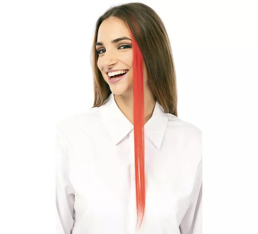 Mechón de Cabello verde claro en colores surtidos de 55 cm