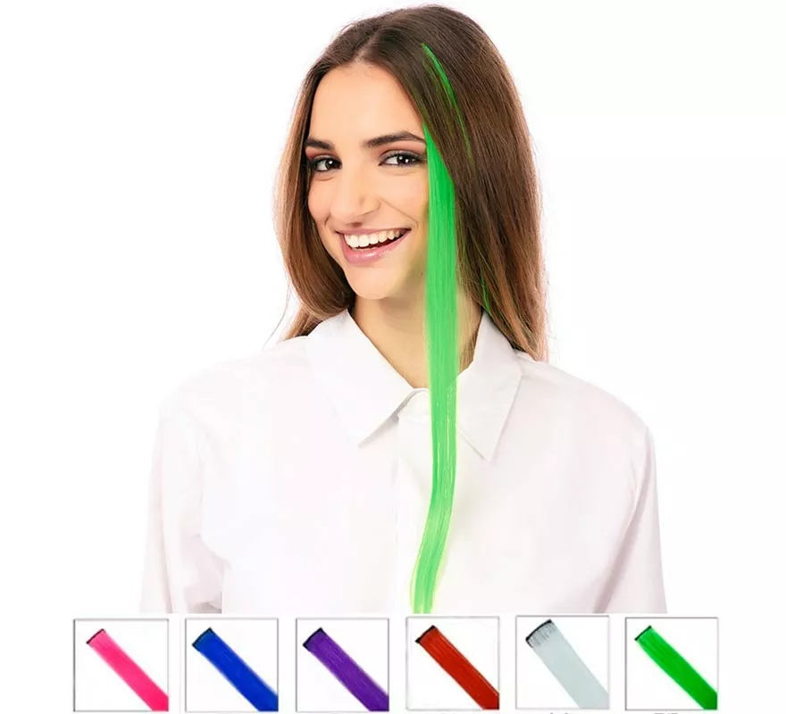 Translation missing: en.Mechón de Cabello verde claro en colores surtidos de 55 cm