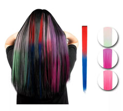 Fio gradiente avermelhado com clipe em cores sortidas