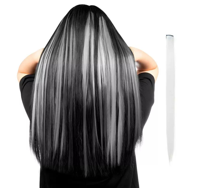 Mechón largo liso en varios colores con clip